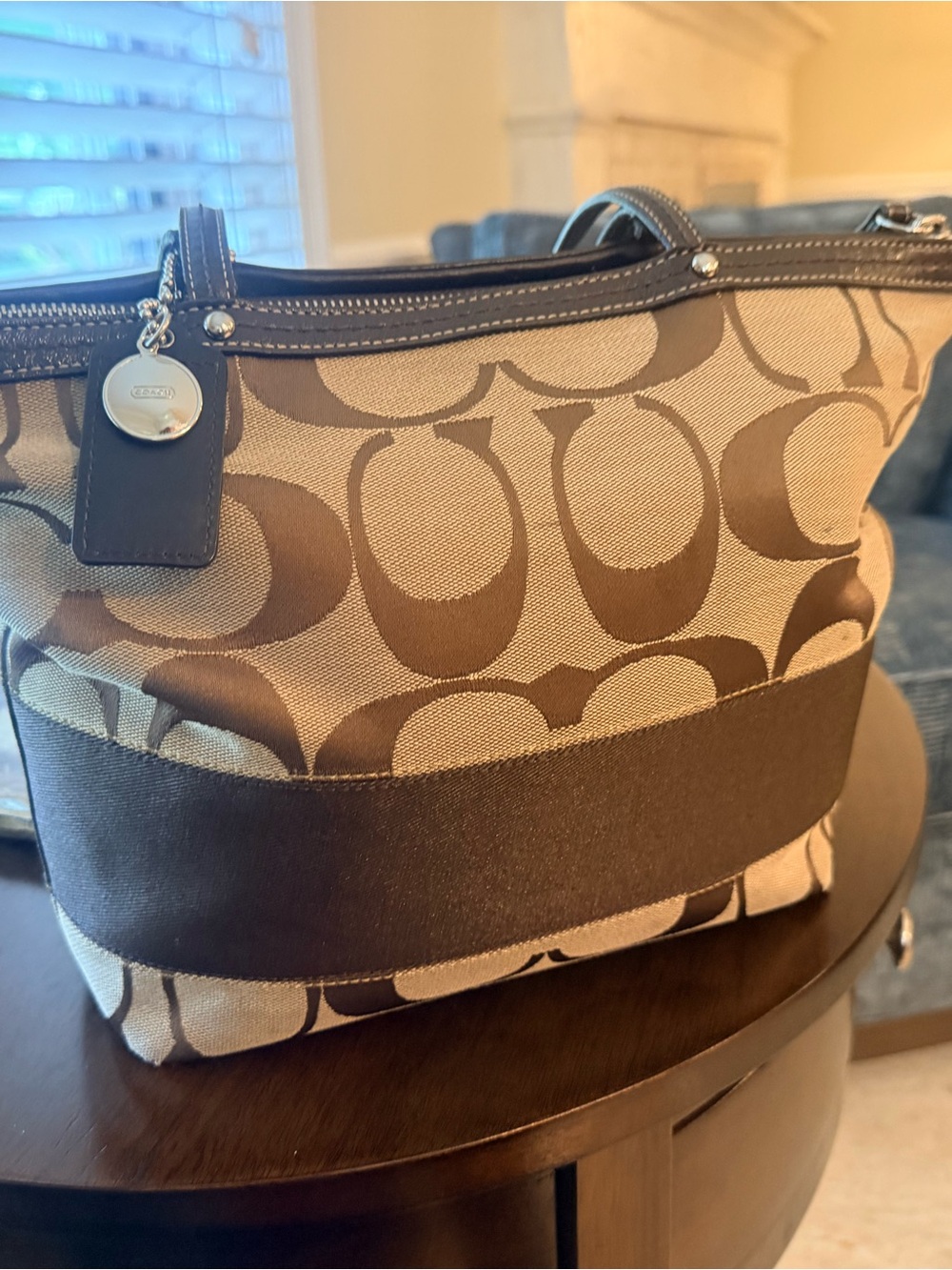 Authentic Coach Signature Canvas Tote Bag
